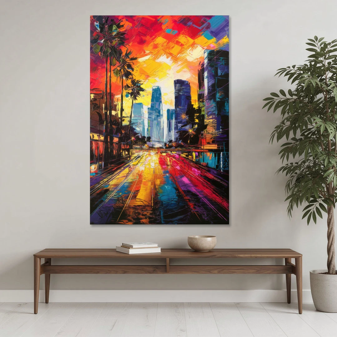 Los Angeles Vibrant Street Art - Canvas Wall Art - Coffee Table - 40x60