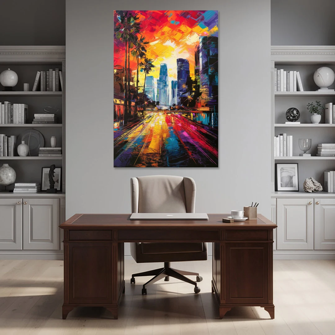 Los Angeles Vibrant Street Art - Canvas Wall Art - Office - 40x60