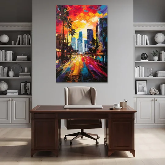 Los Angeles Vibrant Street Art - Canvas Wall Art - Office - 40x60