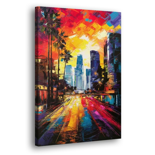 Los Angeles Vibrant Street Art - Canvas Wall Art - Side