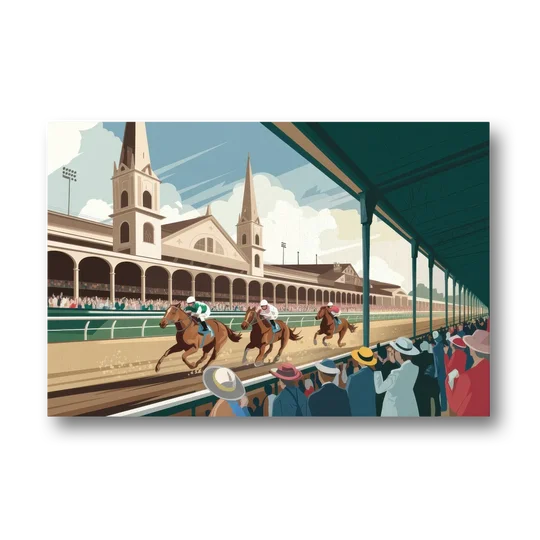 Louisville Churchill Downs Scene - Canvas Wall Art - Front
