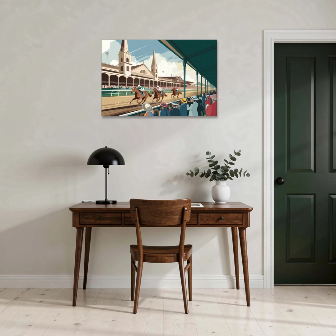 Louisville Churchill Downs Scene - Canvas Wall Art - Office - 36x24