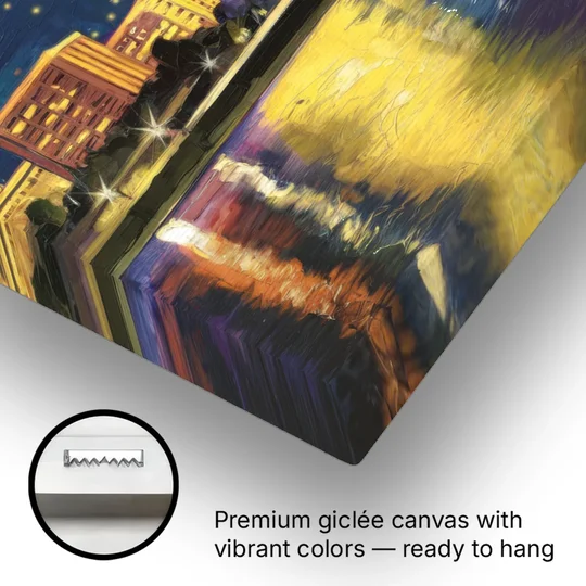 Louisville Cityscape Glow - Canvas Wall Art - Gallery Wrap Corner