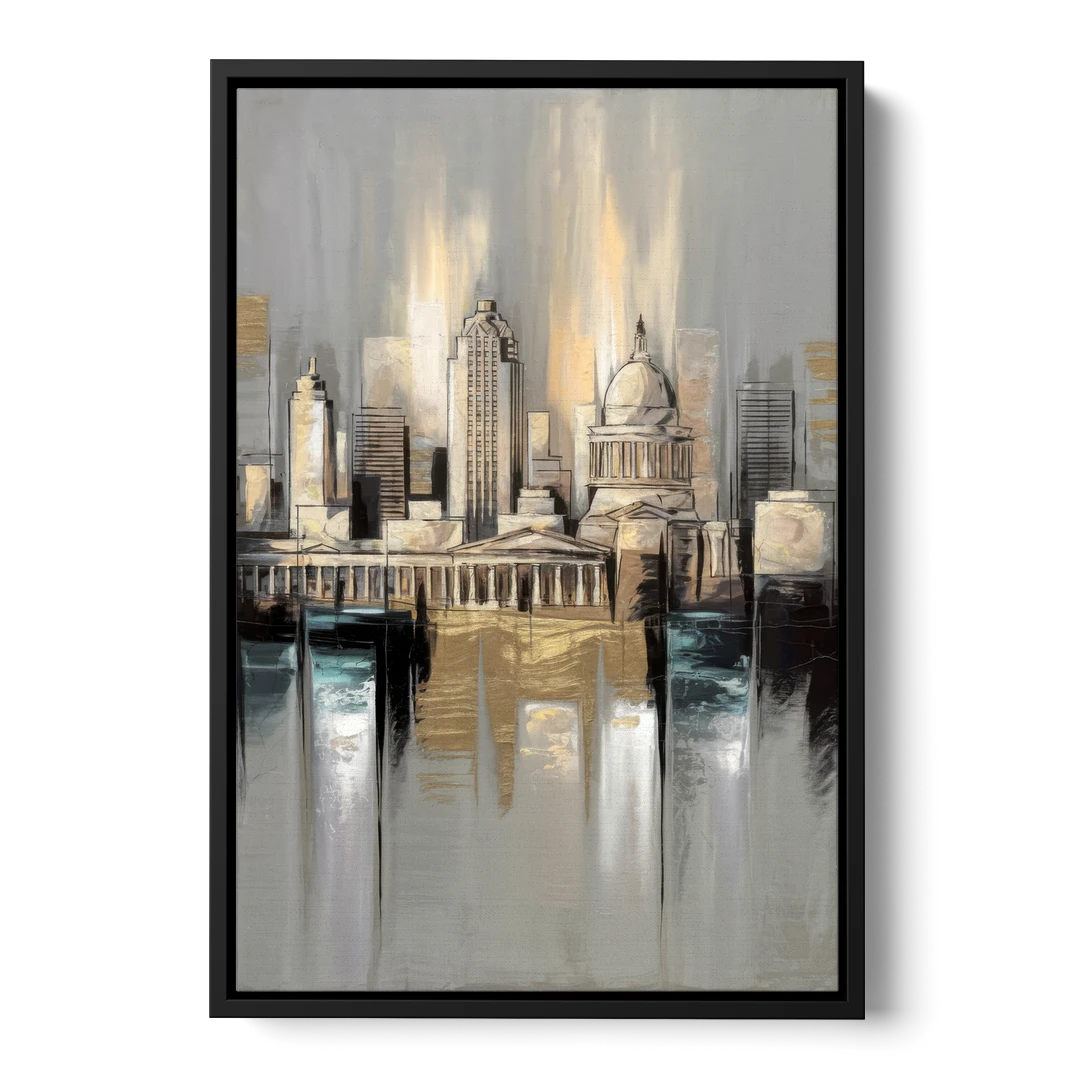 Louisville Historic Landmarks - Black Framed Canvas Wall Art - Front