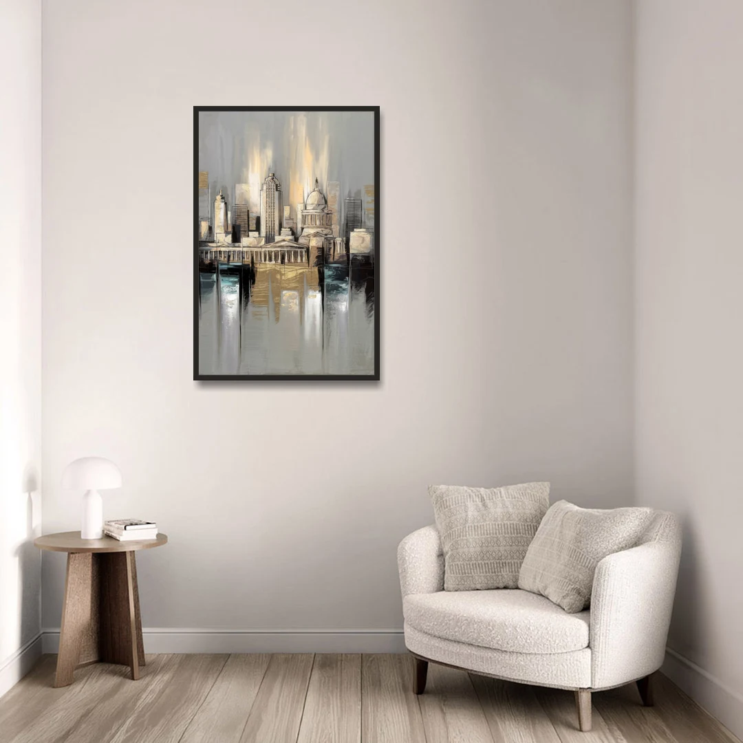 Louisville Historic Landmarks - Black Framed Canvas Wall Art - Sofa - 24x36