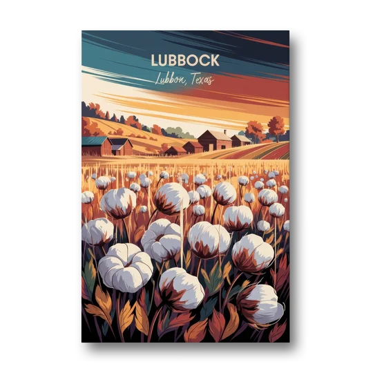 Lubbock Cotton Fields - Canvas Wall Art - Front