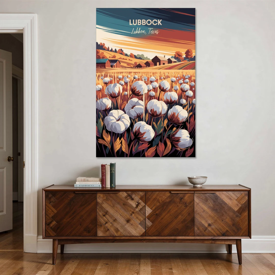 Lubbock Cotton Fields - Canvas Wall Art - Coffee Table - 40x60