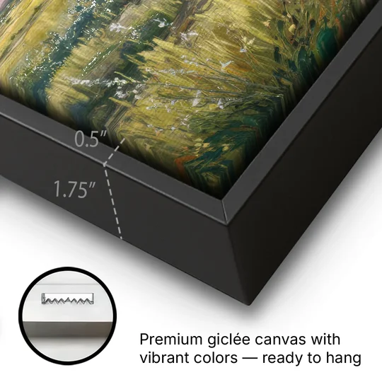 Lubbock Prairie Landscape - Black Framed Canvas Wall Art - Gallery Wrap Corner
