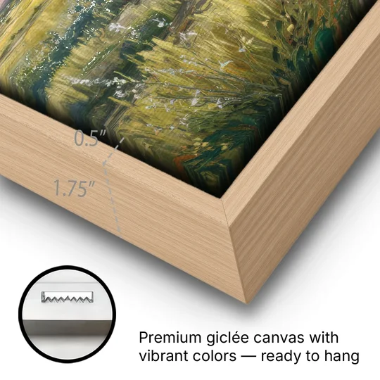 Lubbock Prairie Landscape - Oak Framed Canvas Wall Art - Gallery Wrap Corner