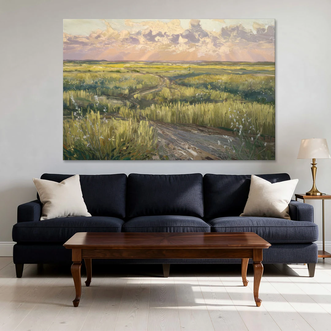 Lubbock Prairie Landscape - Canvas Wall Art - Sofa - 60x40