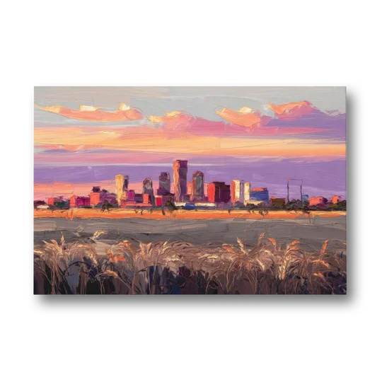 Lubbock Skyline Sunset - Canvas Wall Art - Front