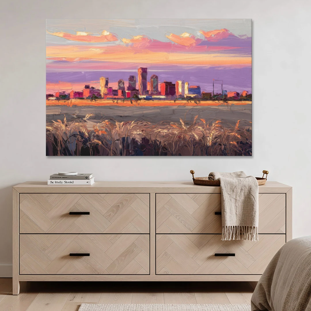 Lubbock Skyline Sunset - Canvas Wall Art - Coffee Table - 60x40