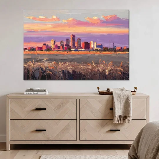 Lubbock Skyline Sunset - Canvas Wall Art - Coffee Table - 60x40