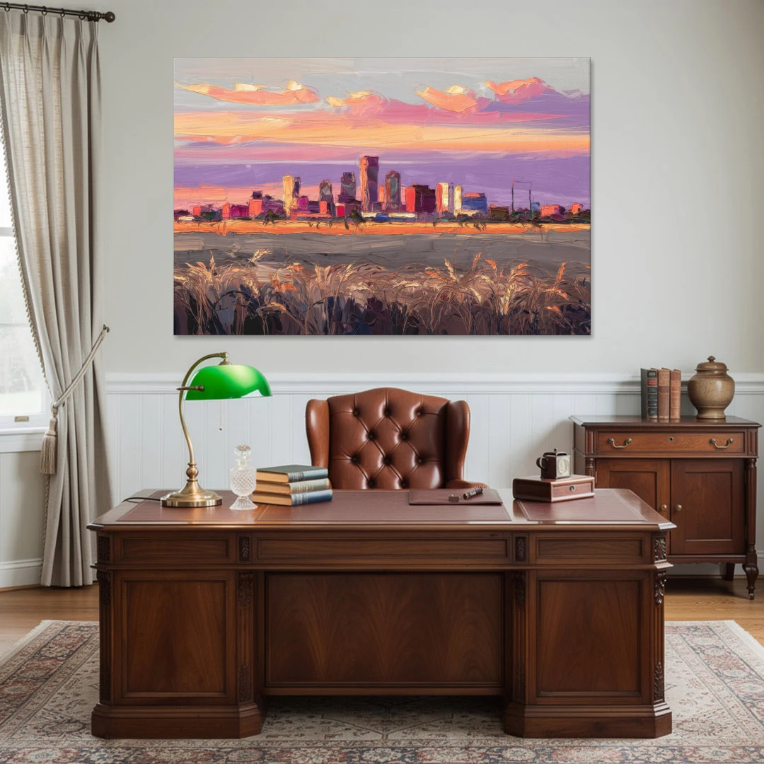 Lubbock Skyline Sunset - Canvas Wall Art - Office - 60x40