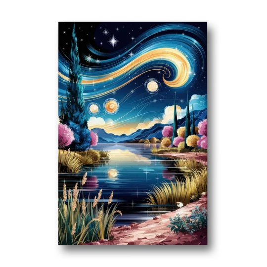 Lubbock Starry Night Sky - Canvas Wall Art - Front