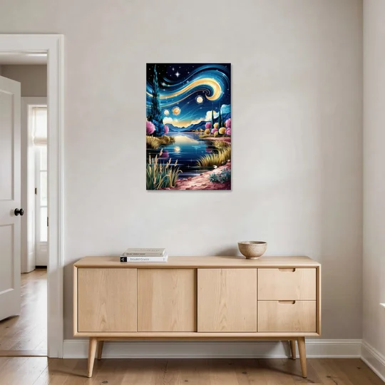 Lubbock Starry Night Sky - Canvas Wall Art - Coffee Table - 24x36