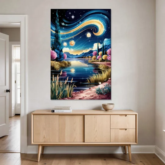 Lubbock Starry Night Sky - Canvas Wall Art - Coffee Table - 40x60