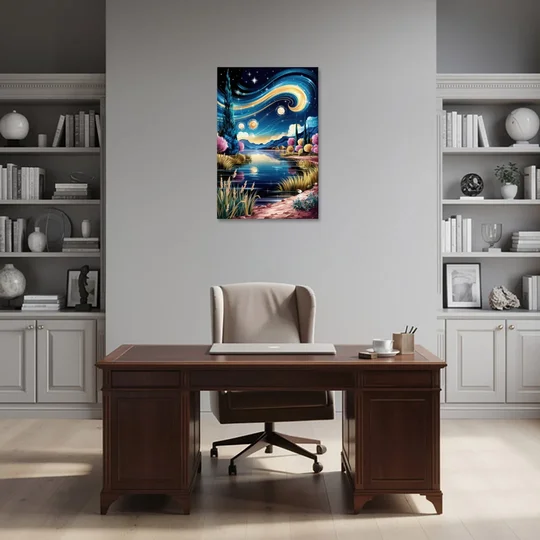 Lubbock Starry Night Sky - Canvas Wall Art - Office - 24x36
