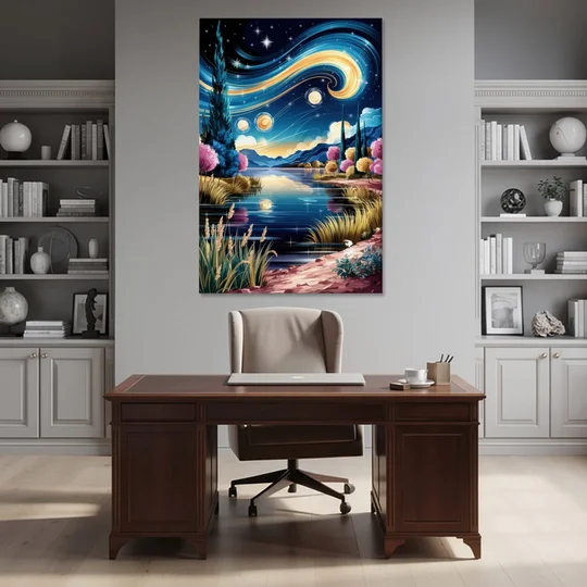 Lubbock Starry Night Sky - Canvas Wall Art - Office - 40x60