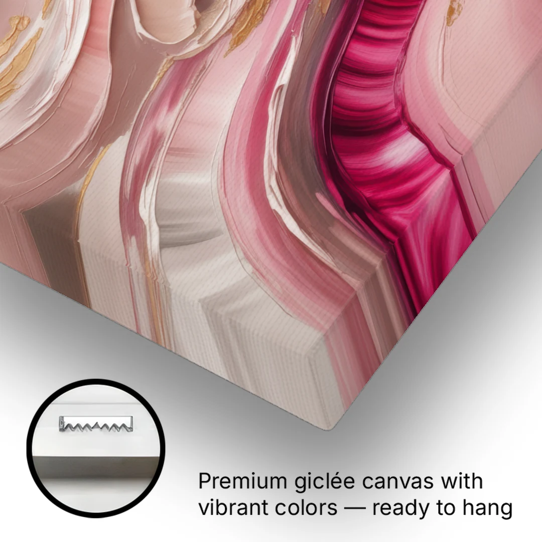 Luminous Swirl Pink Abstract - Canvas Wall Art - Gallery Wrap Corner
