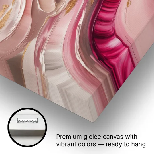 Luminous Swirl Pink Abstract - Canvas Wall Art - Gallery Wrap Corner