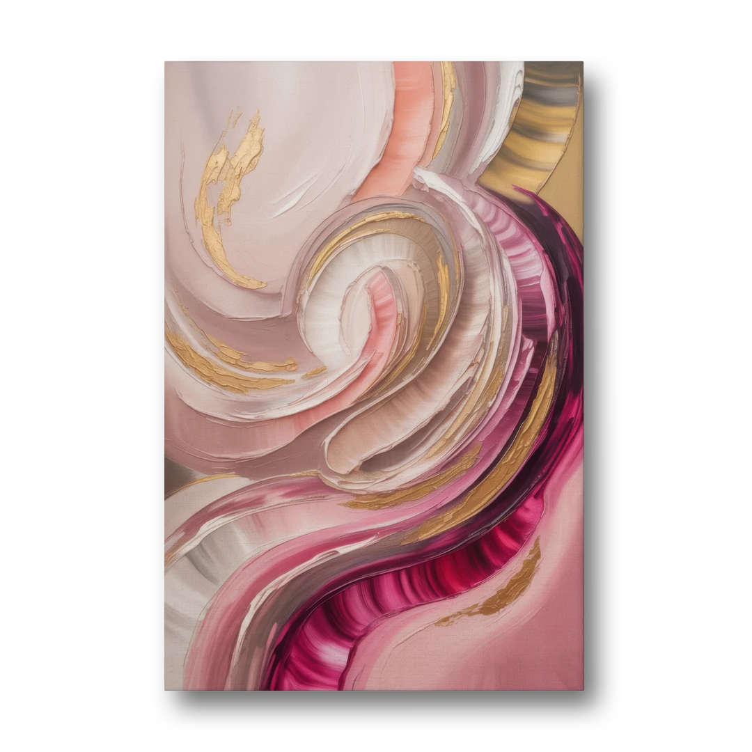 Luminous Swirl Pink Abstract - Canvas Wall Art - Front