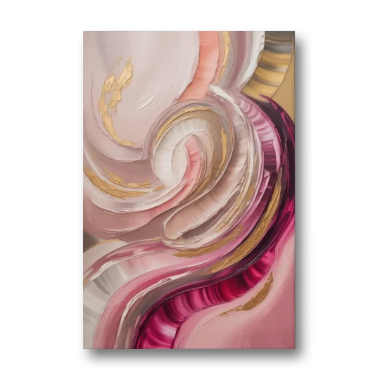 Luminous Swirl Pink Abstract - Canvas Wall Art - Front