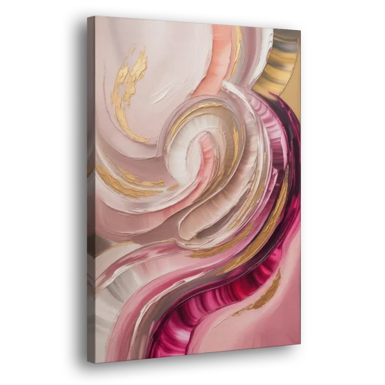 Luminous Swirl Pink Abstract - Canvas Wall Art - Side