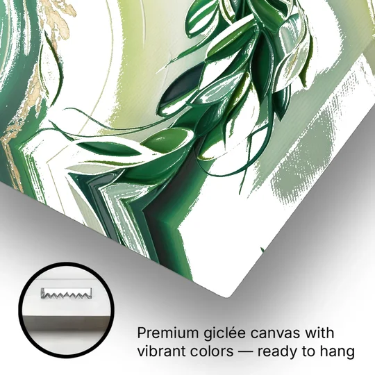 Lush Verdant Essence Green Abstract - Canvas Wall Art - Gallery Wrap Corner