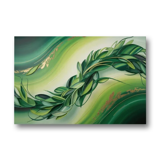 Lush Verdant Essence Green Abstract - Canvas Wall Art - Front