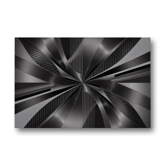 Luxurious Fluidity Black and Grey Abstract - Canvas Wall Art - Front