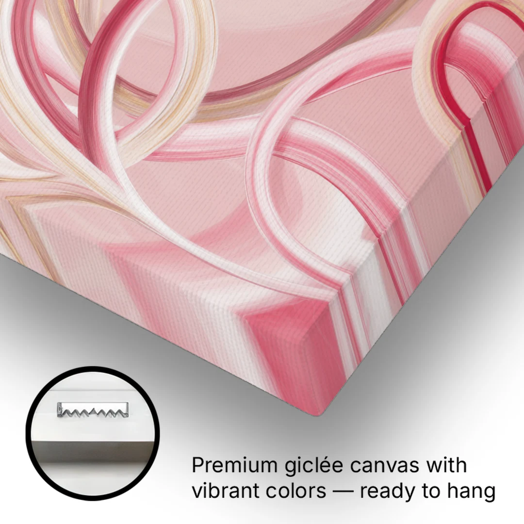 Luxurious Interwoven Pink Abstract - Canvas Wall Art - Gallery Wrap Corner