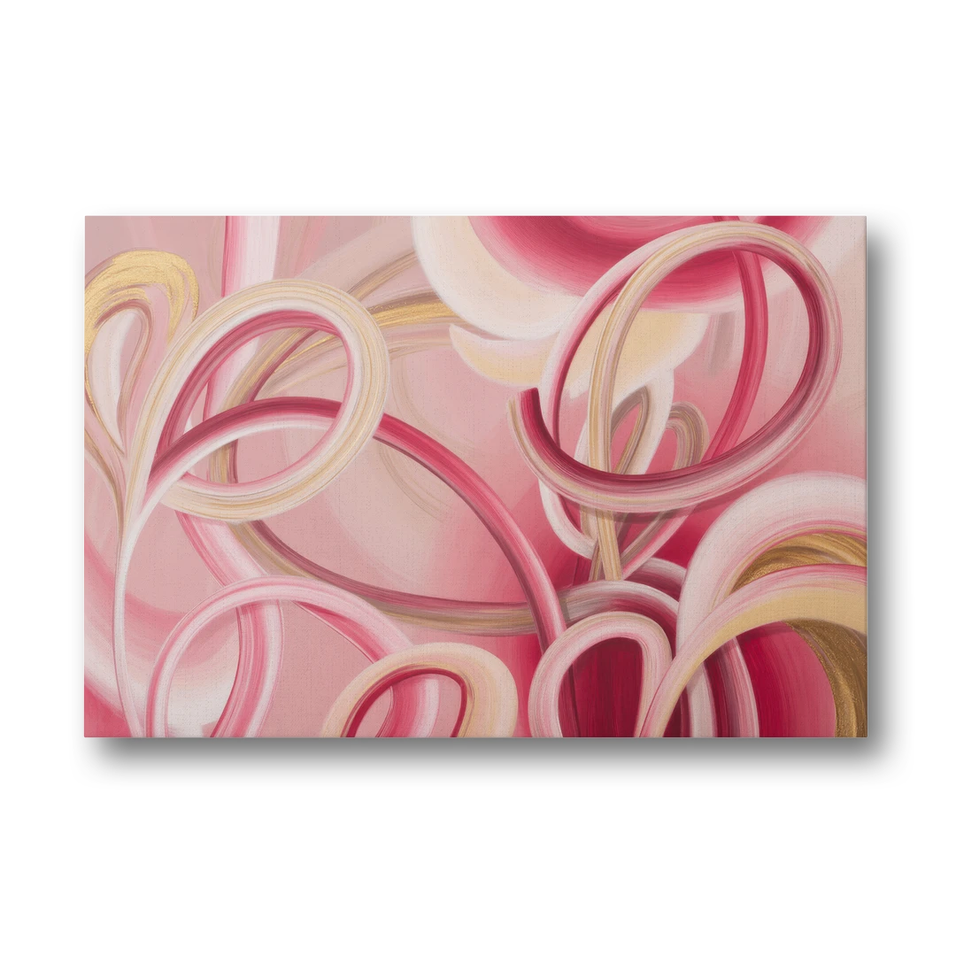 Luxurious Interwoven Pink Abstract - Canvas Wall Art - Front