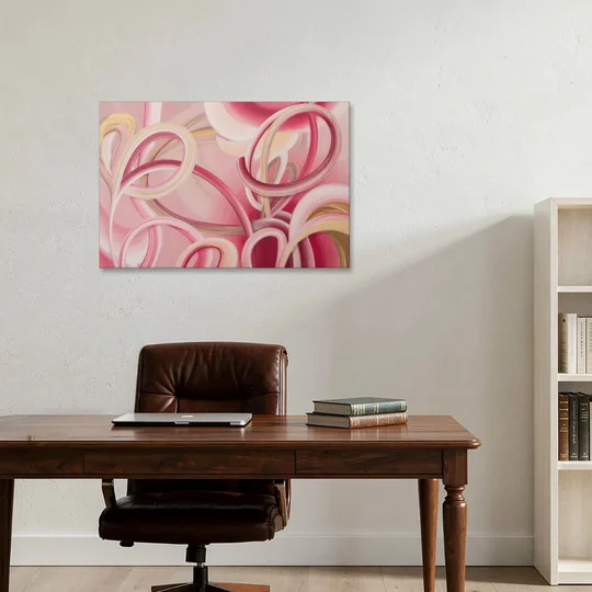 Luxurious Interwoven Pink Abstract - Canvas Wall Art - Office - 36x24