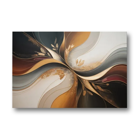 Luxuriously Textured Brown Abstract - Canvas Wall Art - Front