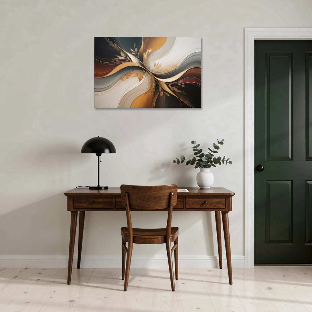 Luxuriously Textured Brown Abstract - Canvas Wall Art - Office - 36x24