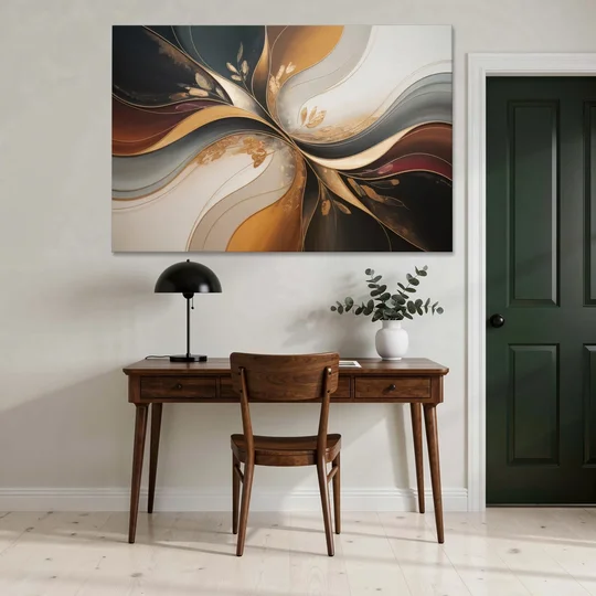 Luxuriously Textured Brown Abstract - Canvas Wall Art - Office - 60x40