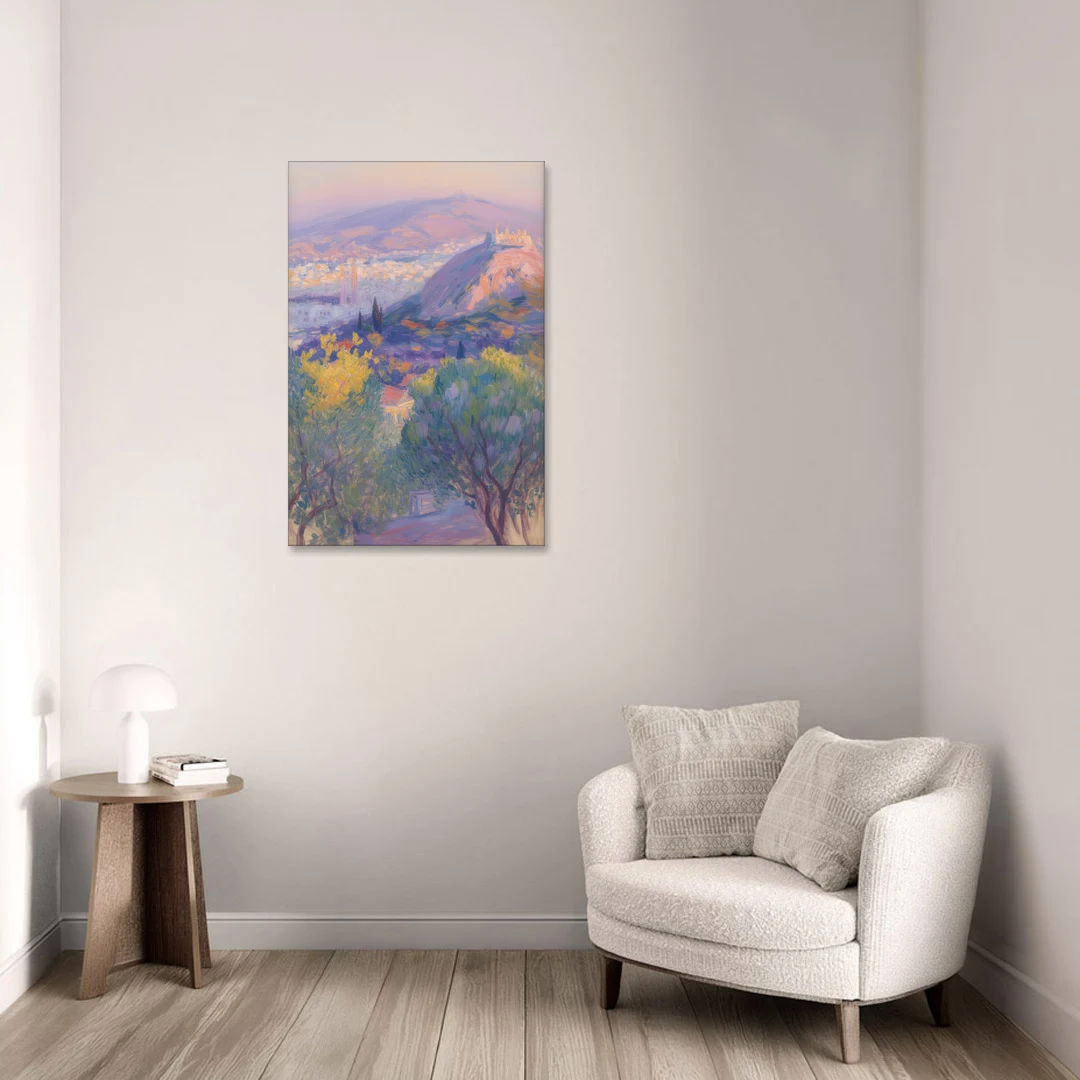 Lycabettus Hill View - Canvas Wall Art - Sofa - 24x36