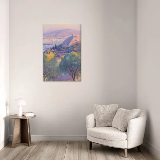 Lycabettus Hill View - Canvas Wall Art - Sofa - 24x36