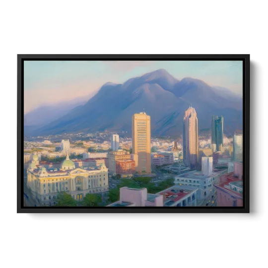 Macroplaza Skyline - Black Framed Canvas Wall Art - Front