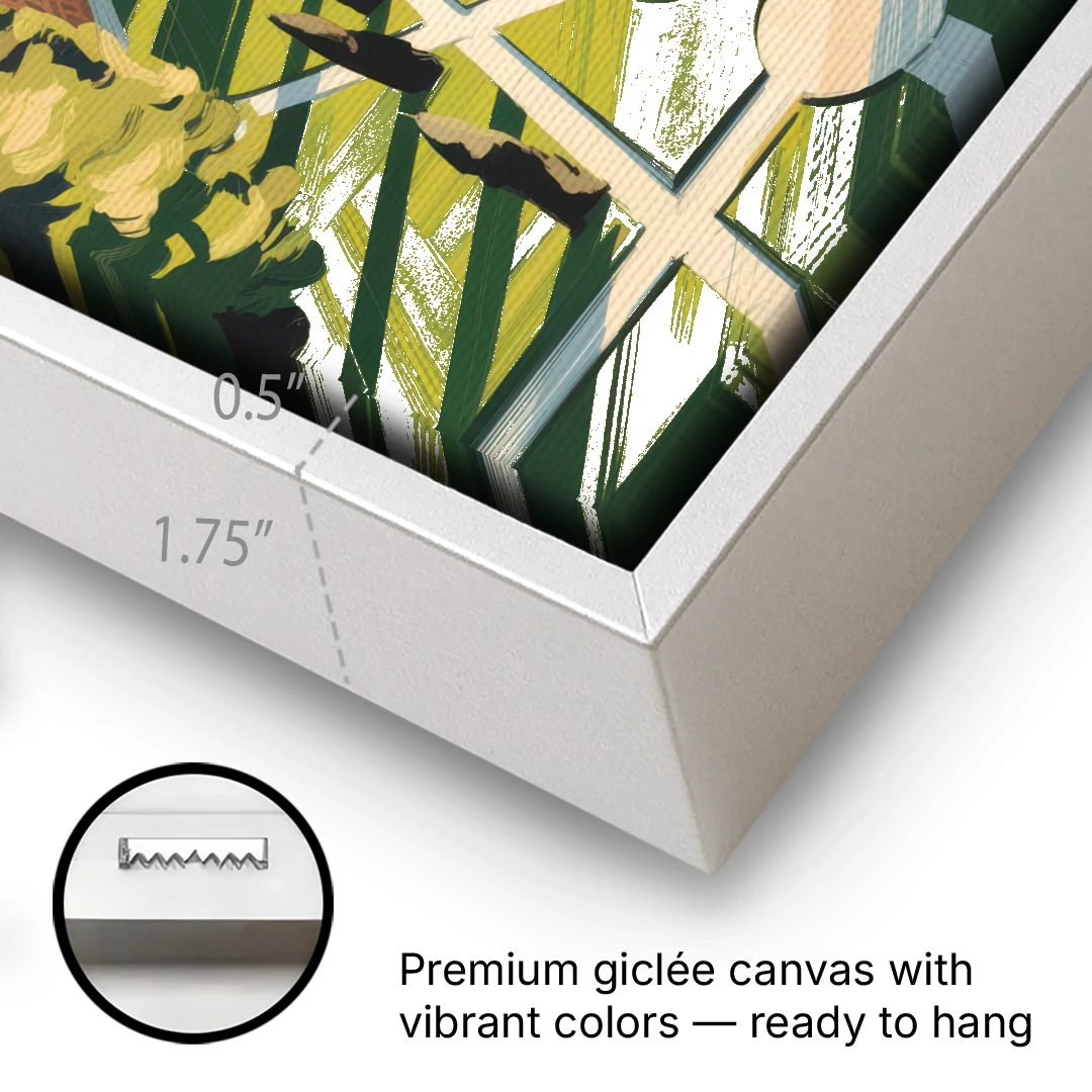 Madison Campus Aerial View - White Framed Canvas Wall Art - Gallery Wrap Corner