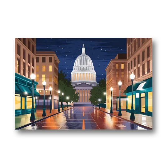 Madison Capitol Square Nights - Canvas Wall Art - Front