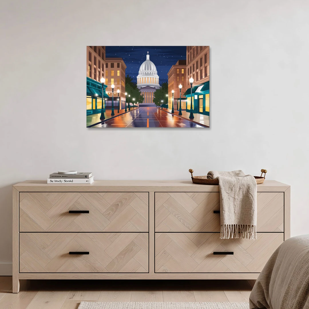 Madison Capitol Square Nights - Canvas Wall Art - Coffee Table - 36x24