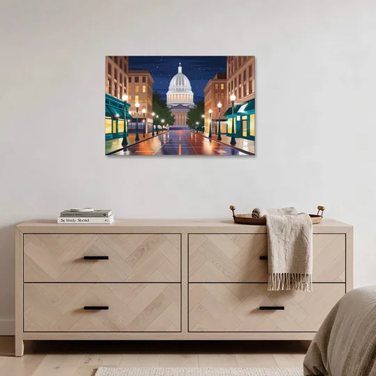 Madison Capitol Square Nights - Canvas Wall Art - Coffee Table - 36x24