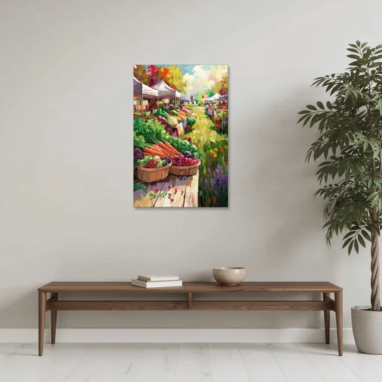 Madison Farmers Market Delight - Canvas Wall Art - Coffee Table - 24x36