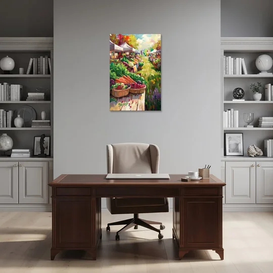 Madison Farmers Market Delight - Canvas Wall Art - Office - 24x36