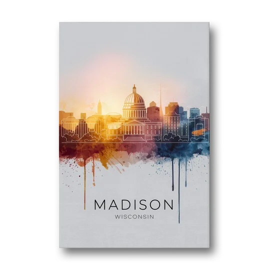 Madison Iconic Landmarks - Canvas Wall Art - Front