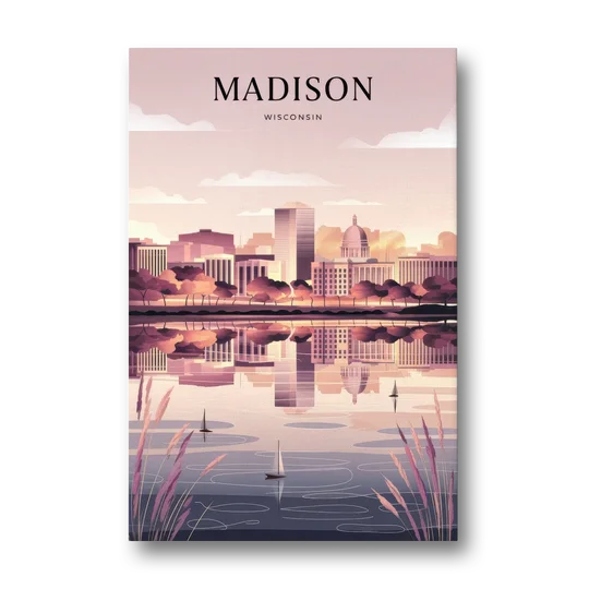 Madison Lake Monona Reflections - Canvas Wall Art - Front