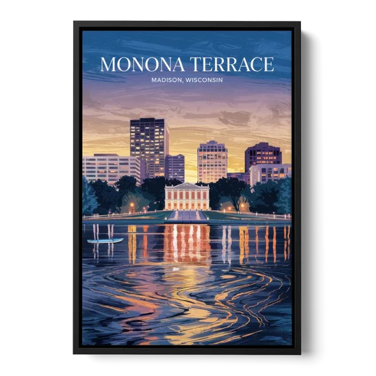 Madison Monona Terrace View - Black Framed Canvas Wall Art - Front