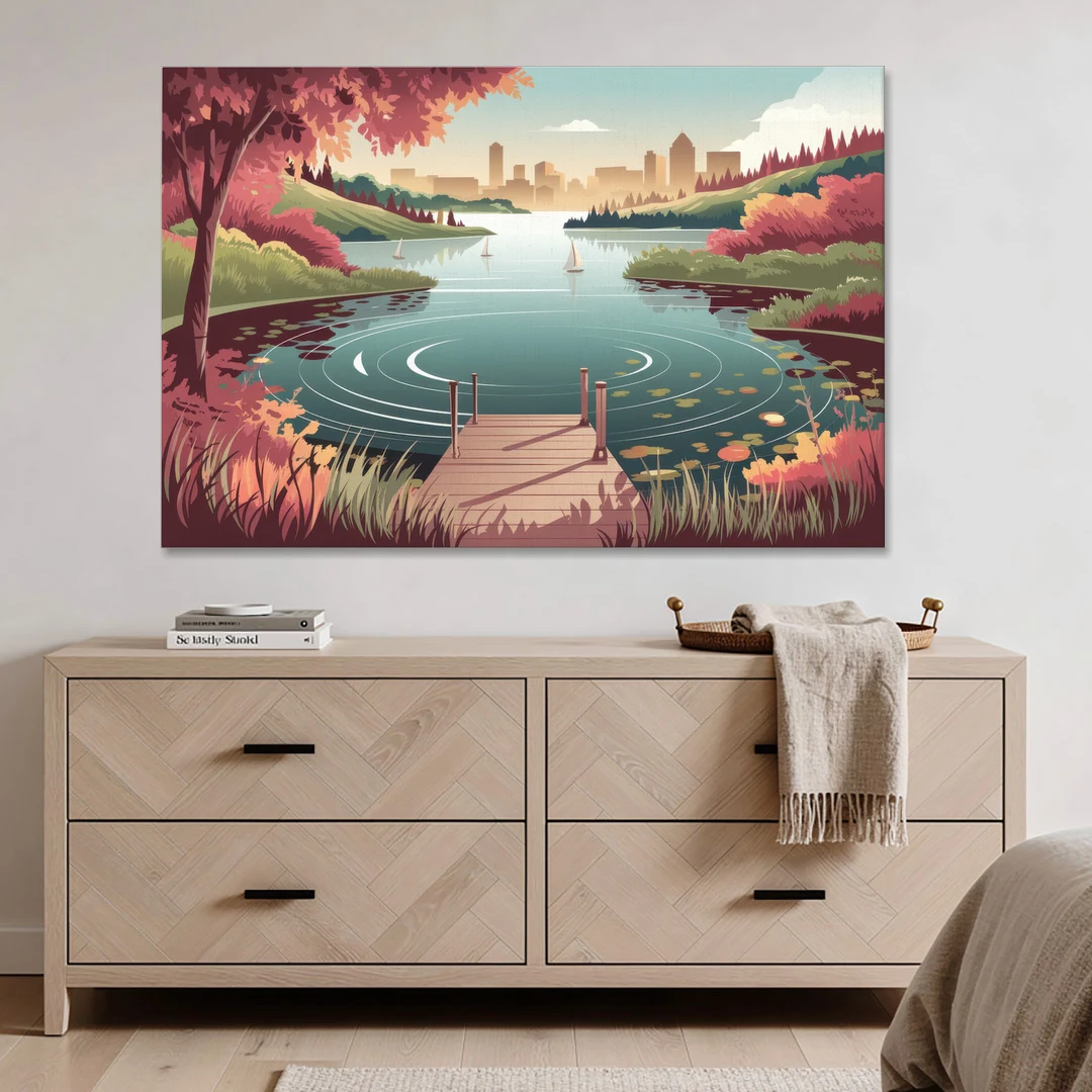 Madison Scenic Lakeshores - Canvas Wall Art - Coffee Table - 60x40